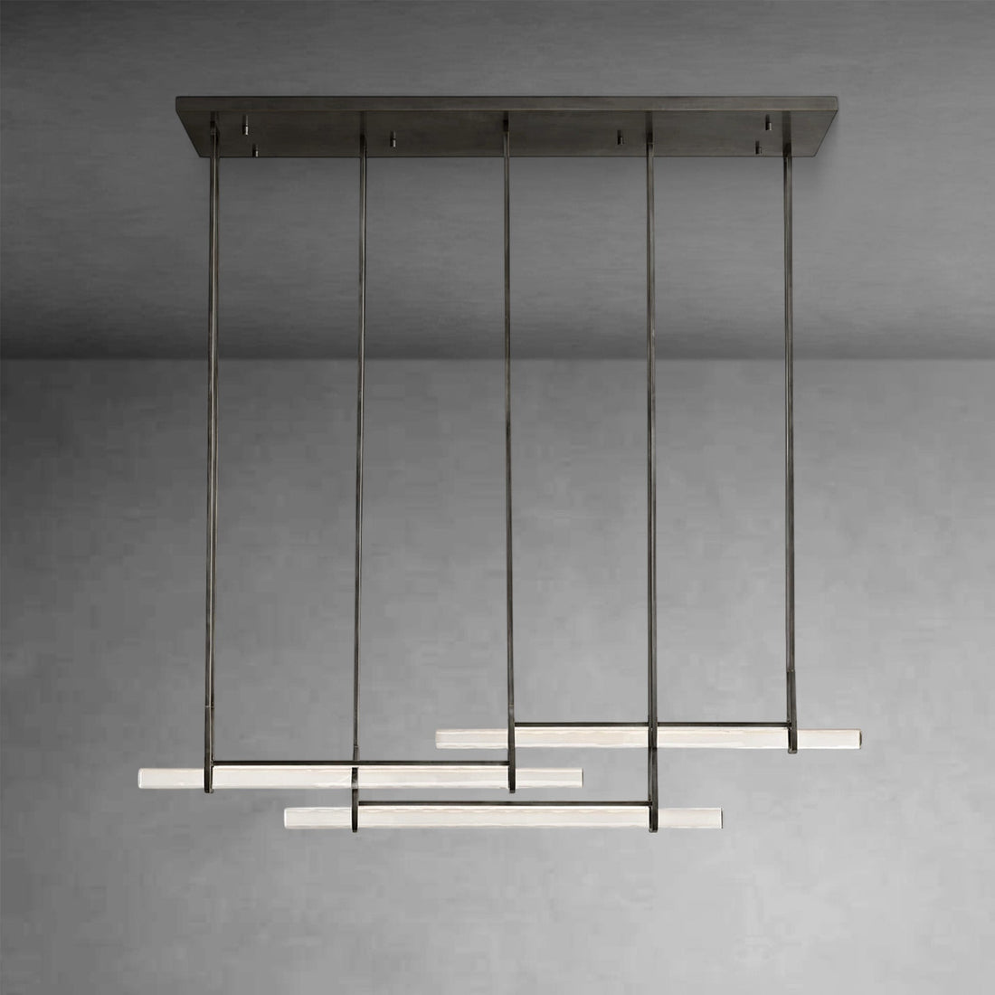Audubom Crystal Triple Bar Linear Chandelier