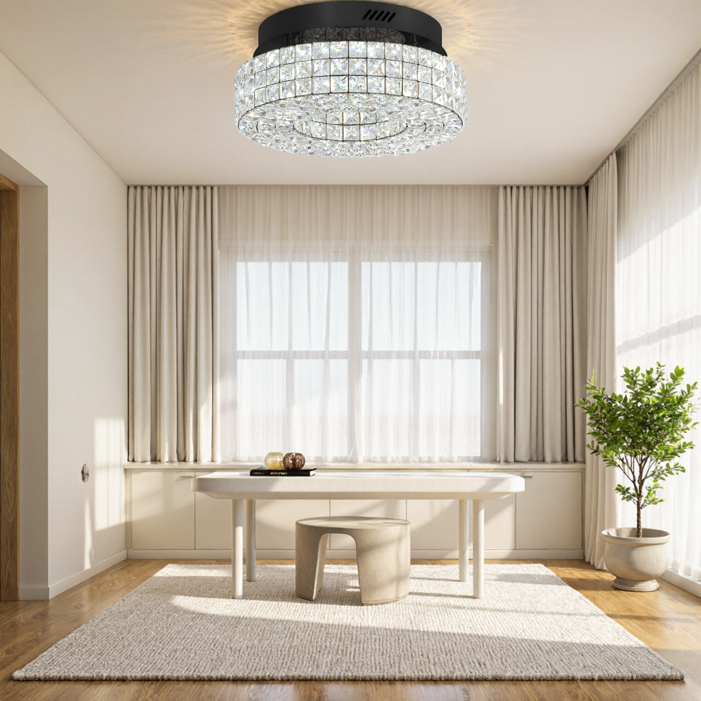 Round stylish crystal chandelier