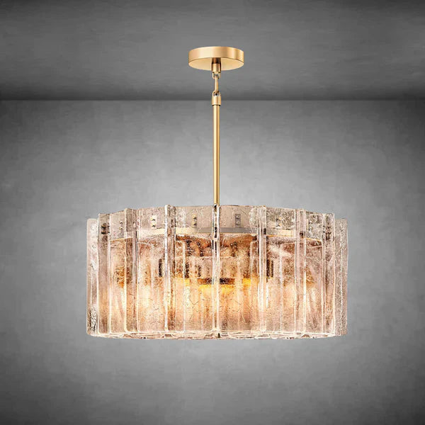Latice Clear Glass Round Chandelier