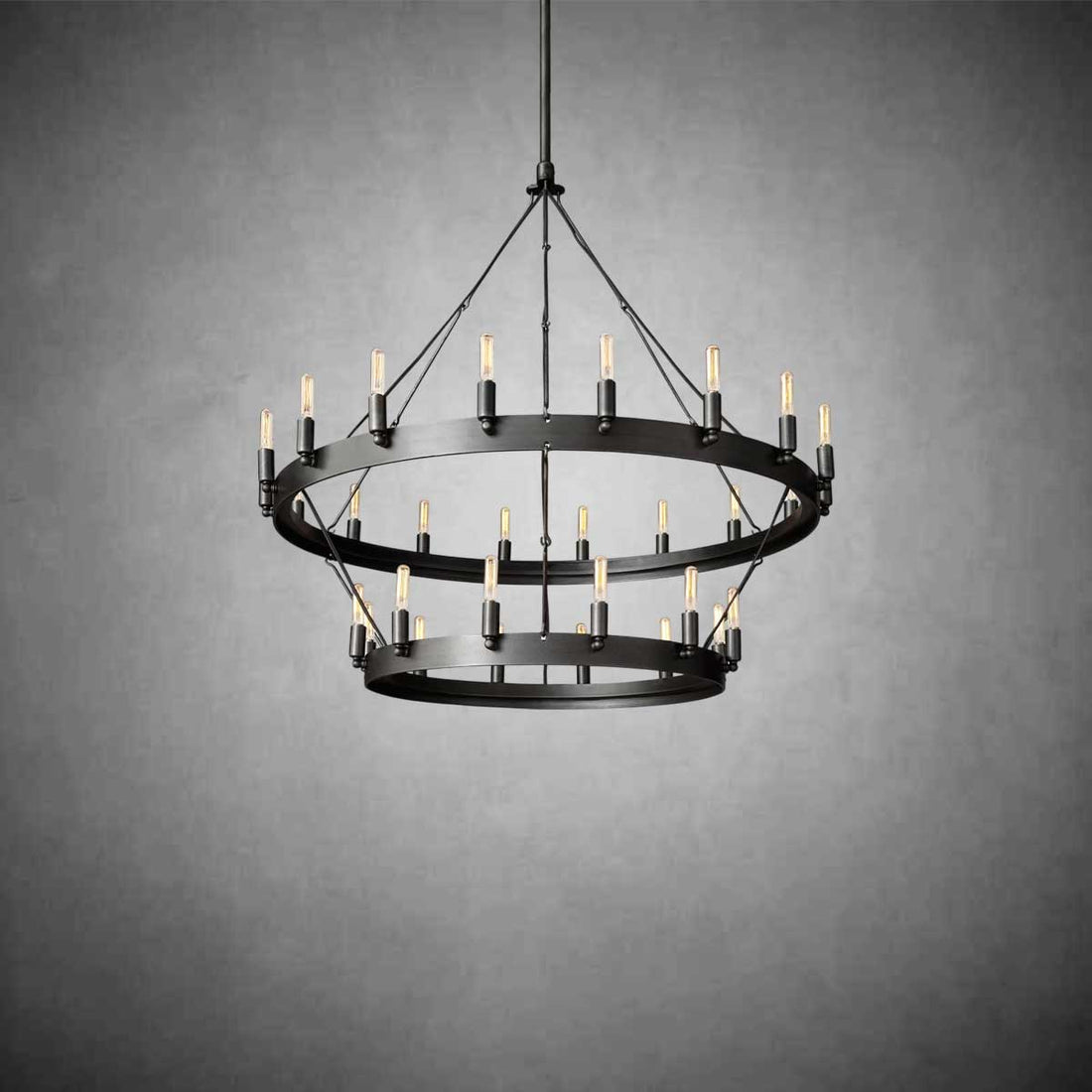Dania Vintage Filament Two-Tier Chandelier