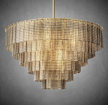 Samantha Smoke Glass Round Chandelier 41" 52"65"
