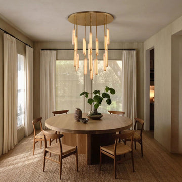 Audubom Alabaster Round Chandelier