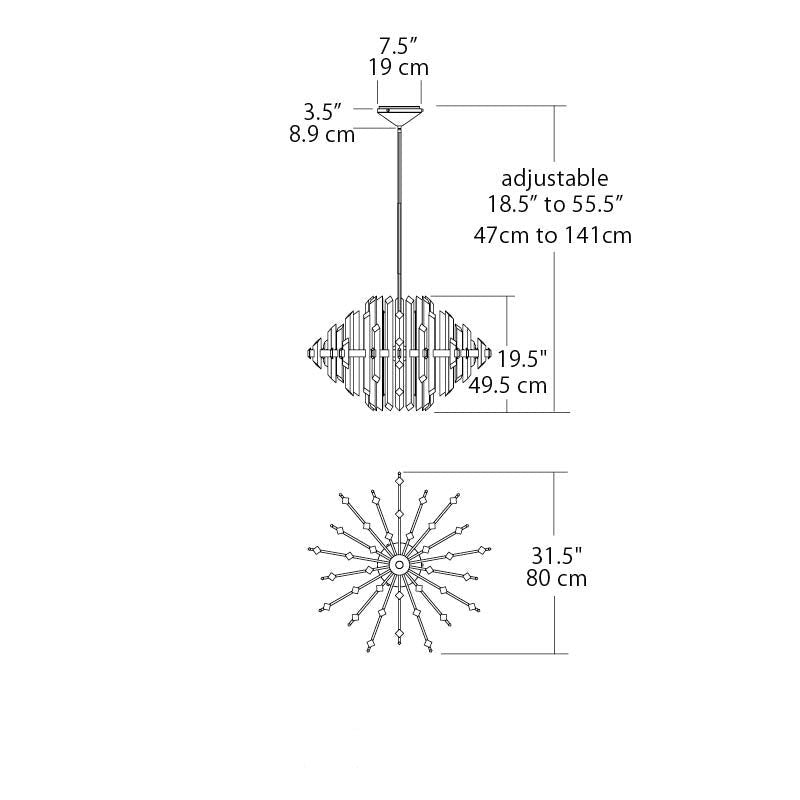 Facets 1-Light Kitchen Island LED Chandelier
