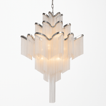 Post-Modern Extra Large Stainless Steel Long Tassel Chandelier for Large Living Room / Staircase / Villa / Duplexes