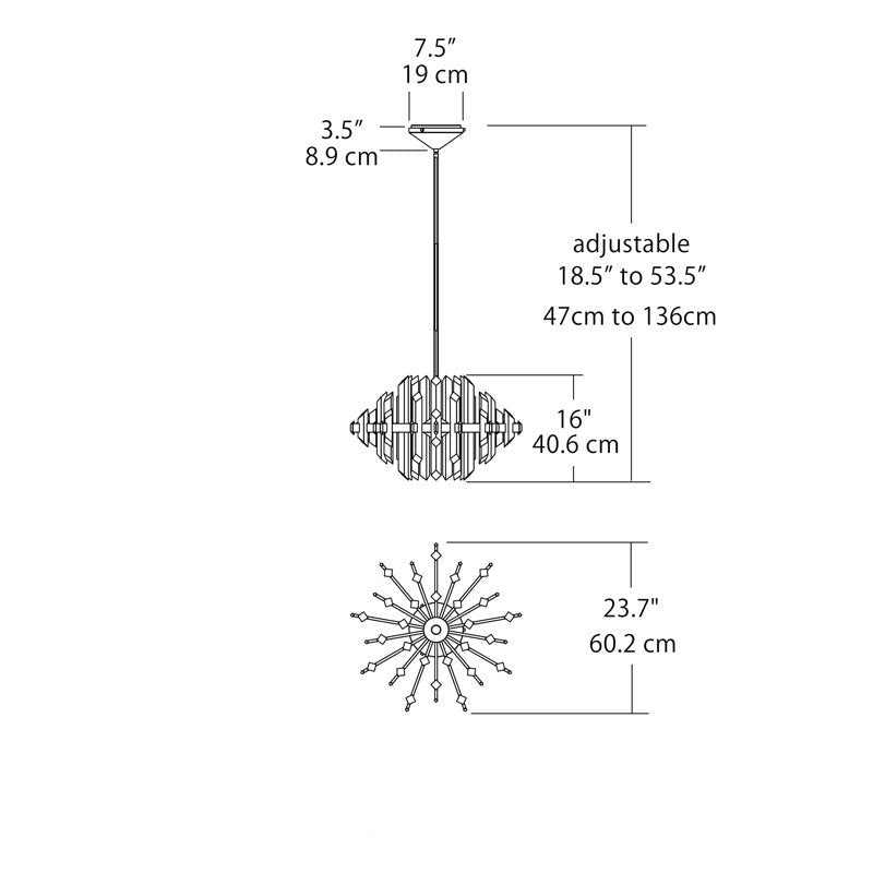 Facets 1-Light Kitchen Island LED Chandelier