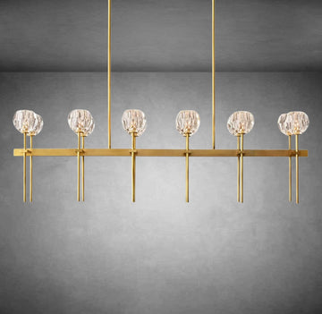 Boulo De Cristal Glass Double Linear Chandelier