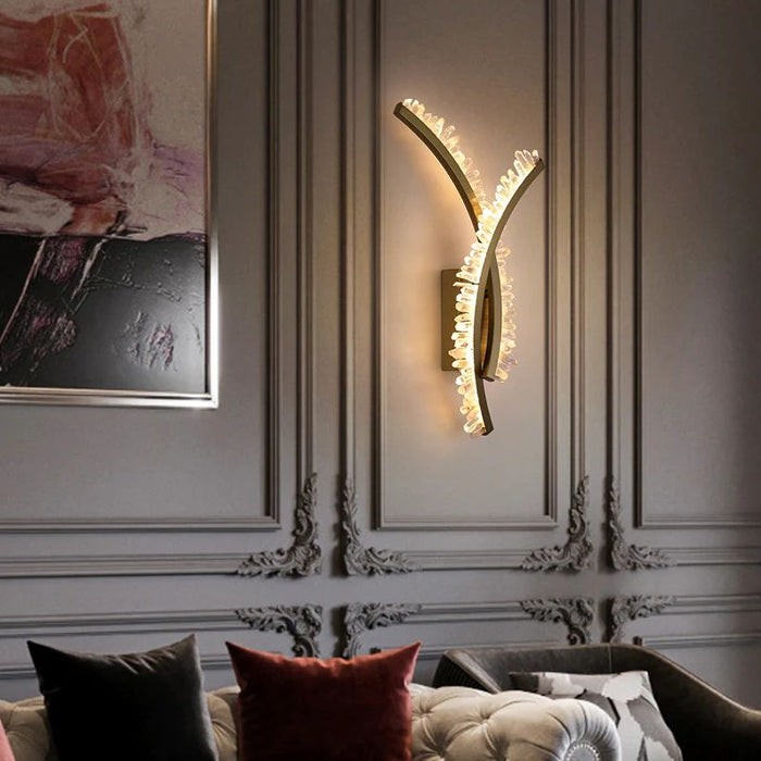 Rose Rock Crystal Wall Lamp Modern Crystal Wall Sconce