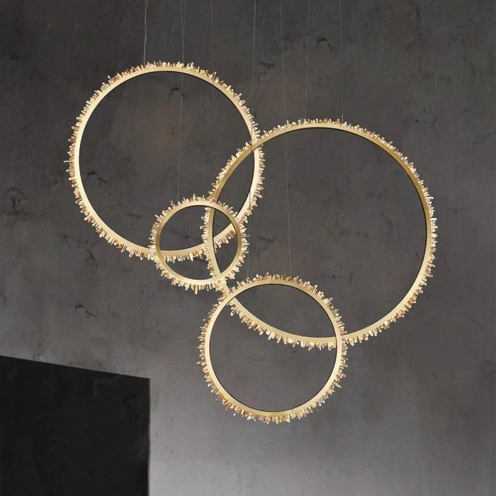 Rose Rock Crystal Ring Chandelier Contemporary Chandelie Staircase