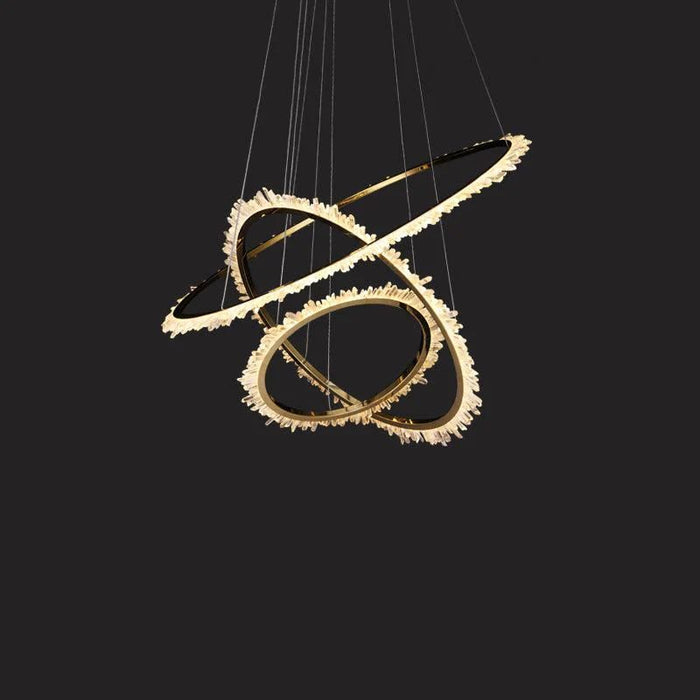 Rose Rock Crystal Ring Chandelier Contemporary Chandelie Staircase
