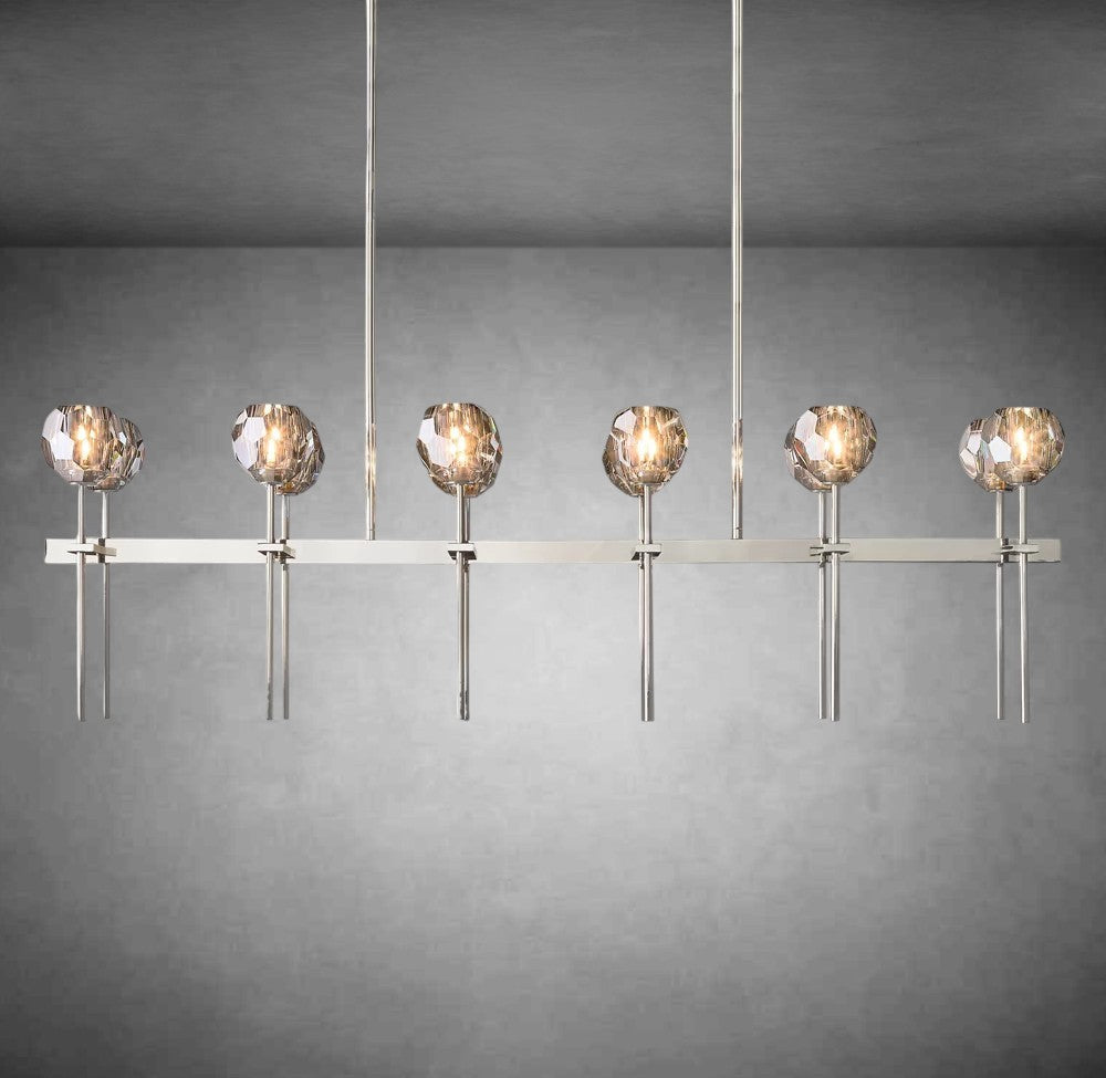 Boulo De Cristal Glass Double Linear Chandelier