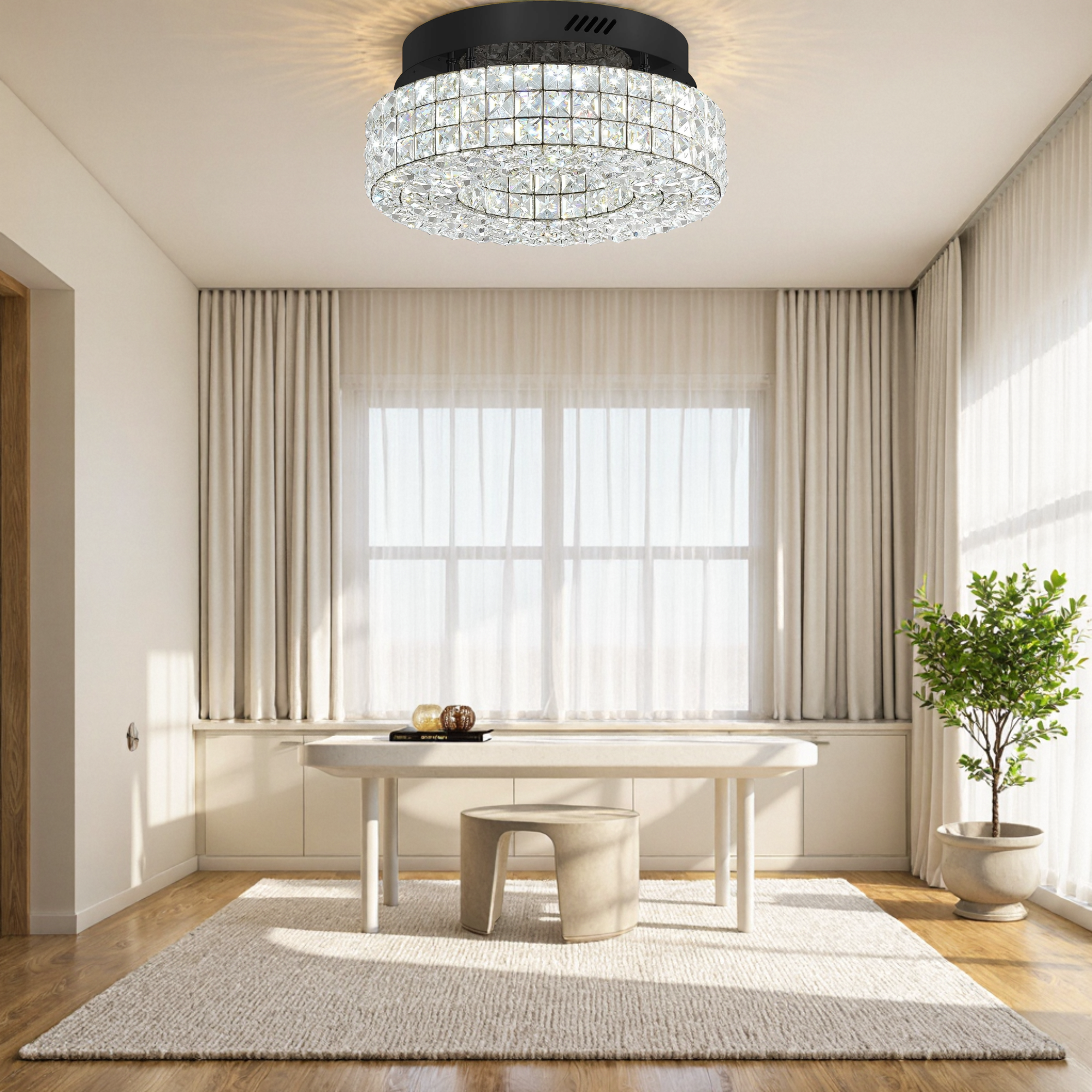 Round stylish crystal chandelier