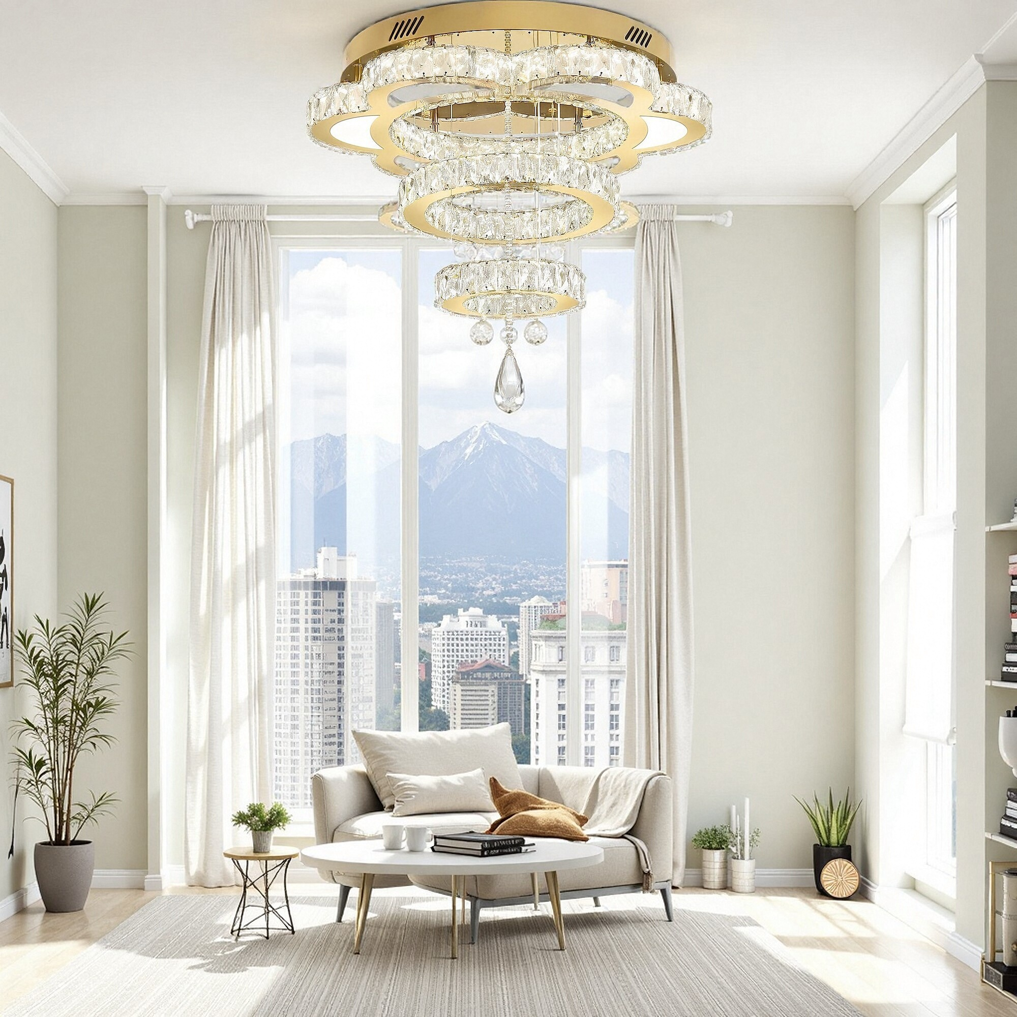 W24 Modern Crystal Gold Chandelier