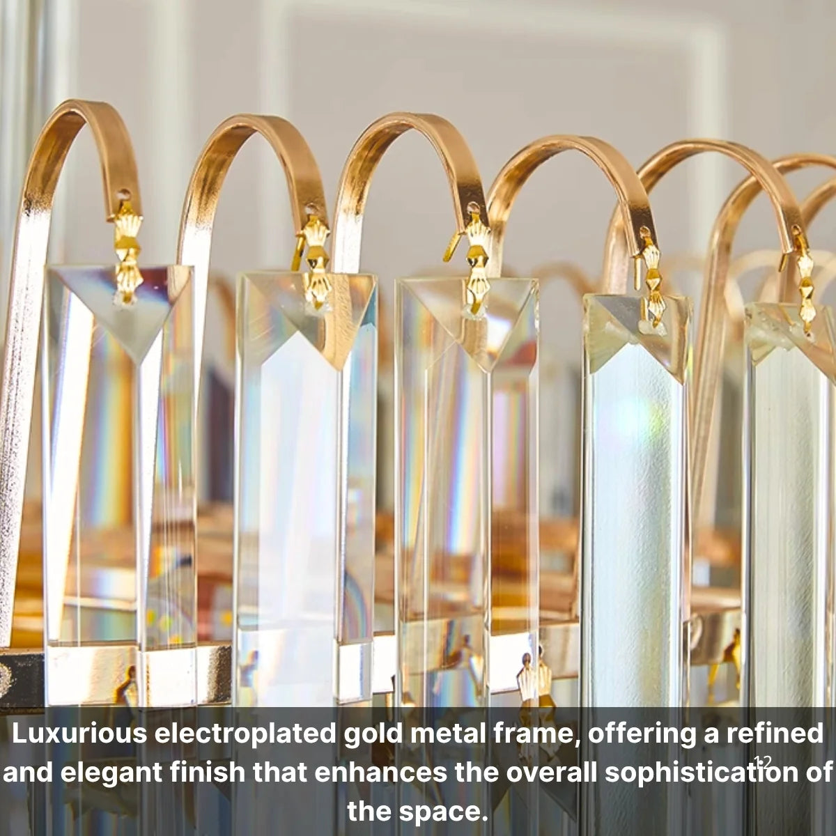 Large Villa Entrance Gold Crystal Lighting Fixtures